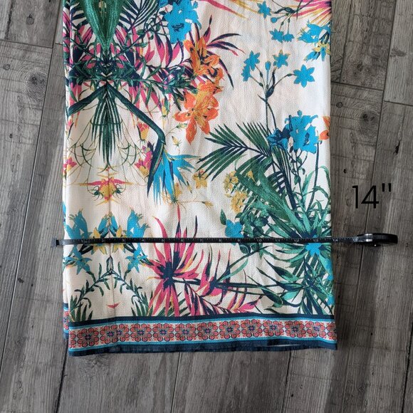 Flying Tomato, Strappy Cold Shoulder Ruffle Pants Romper, Tropical Print, Sz S - Picture 7 of 9